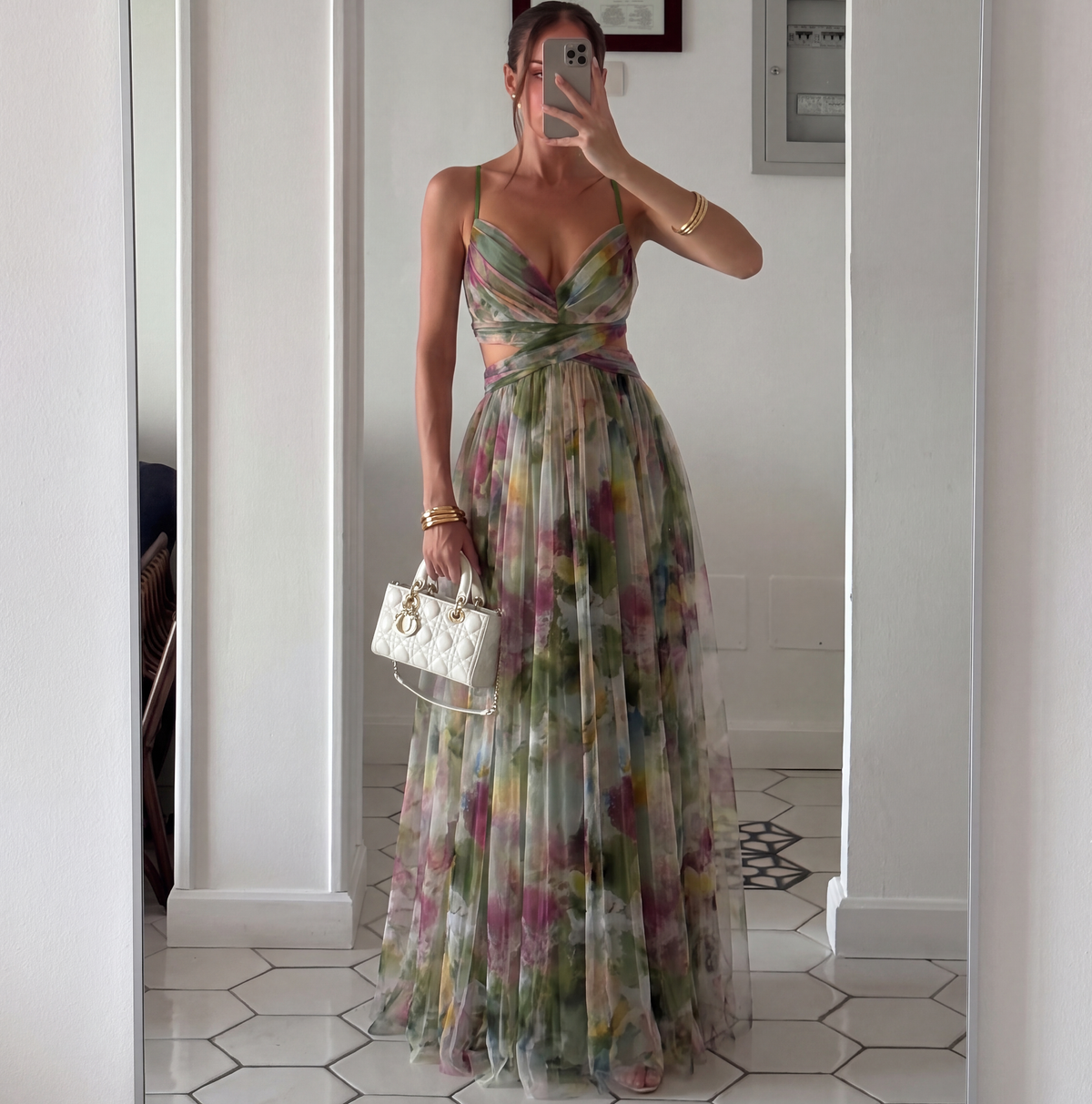 Verity - Women's Floral Chiffon Maxi Dress