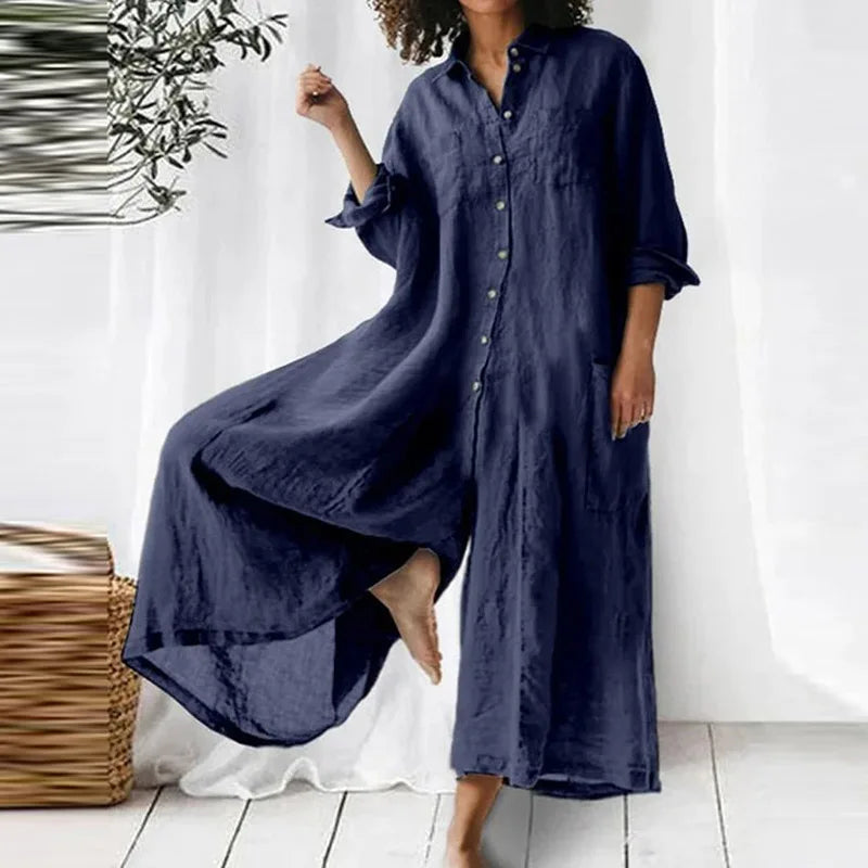 Estrella - Women's Light and Flowing Linen Maxi Dress