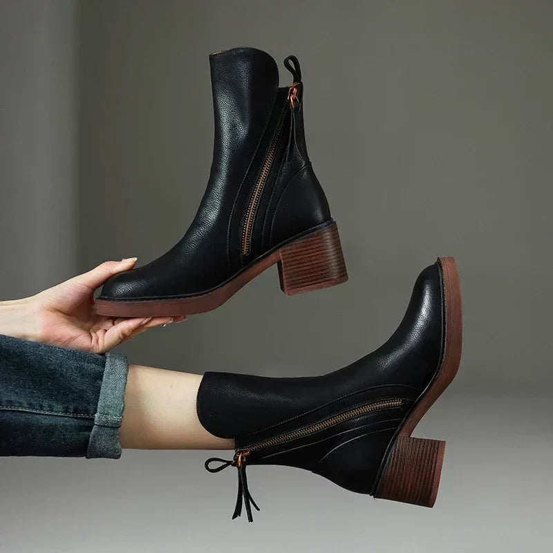 Abbie - Women's Leather Ankle Boots - photo 1
