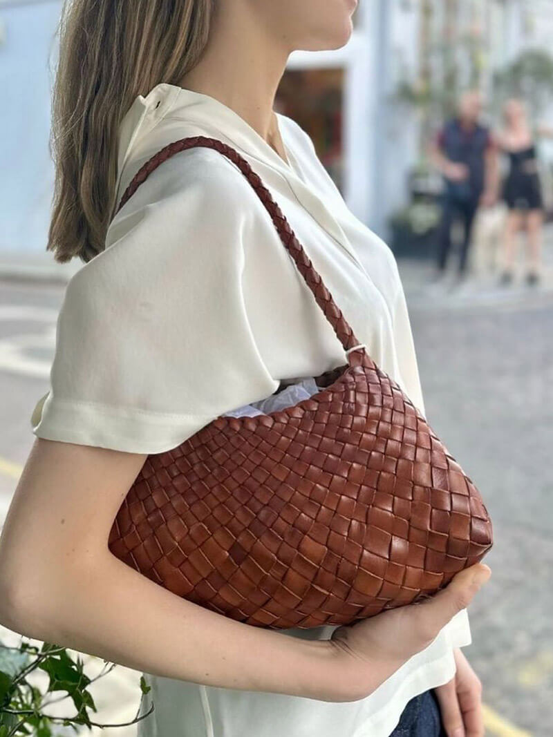 Aira - Women's Faux Leather Braided Handbag