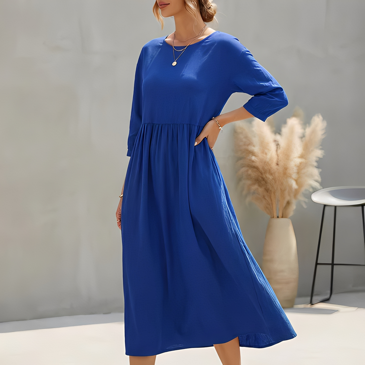 Women's Tiered Maxi Dress with Side Pockets