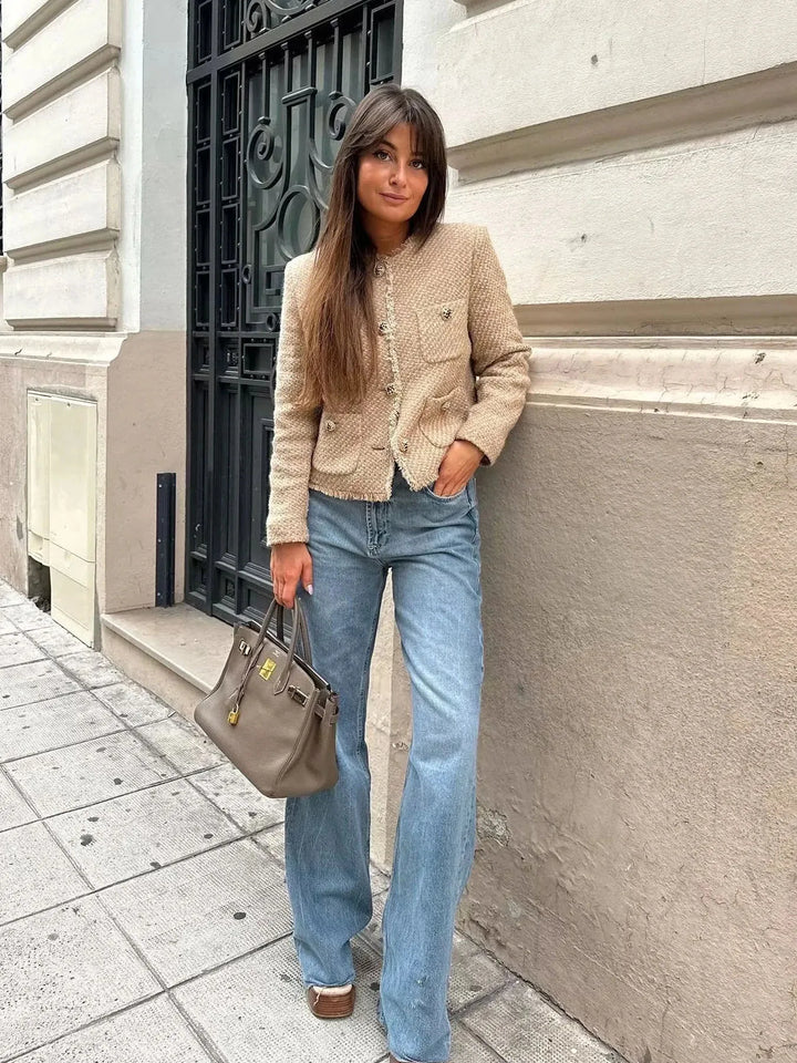 Aisha - Women's Cropped Tweed Jacket