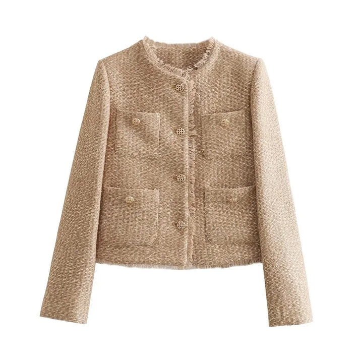 Aisha - Women's Cropped Tweed Jacket