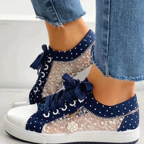 Ballerine comfort da donna azzurre con soletta imbottita