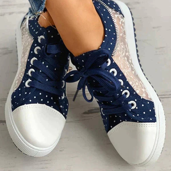 Ballerine comfort da donna azzurre con soletta imbottita