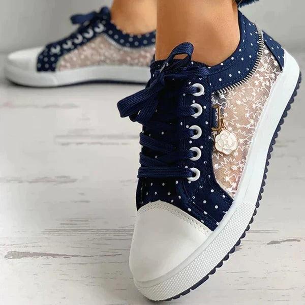 Ballerine comfort da donna azzurre con soletta imbottita