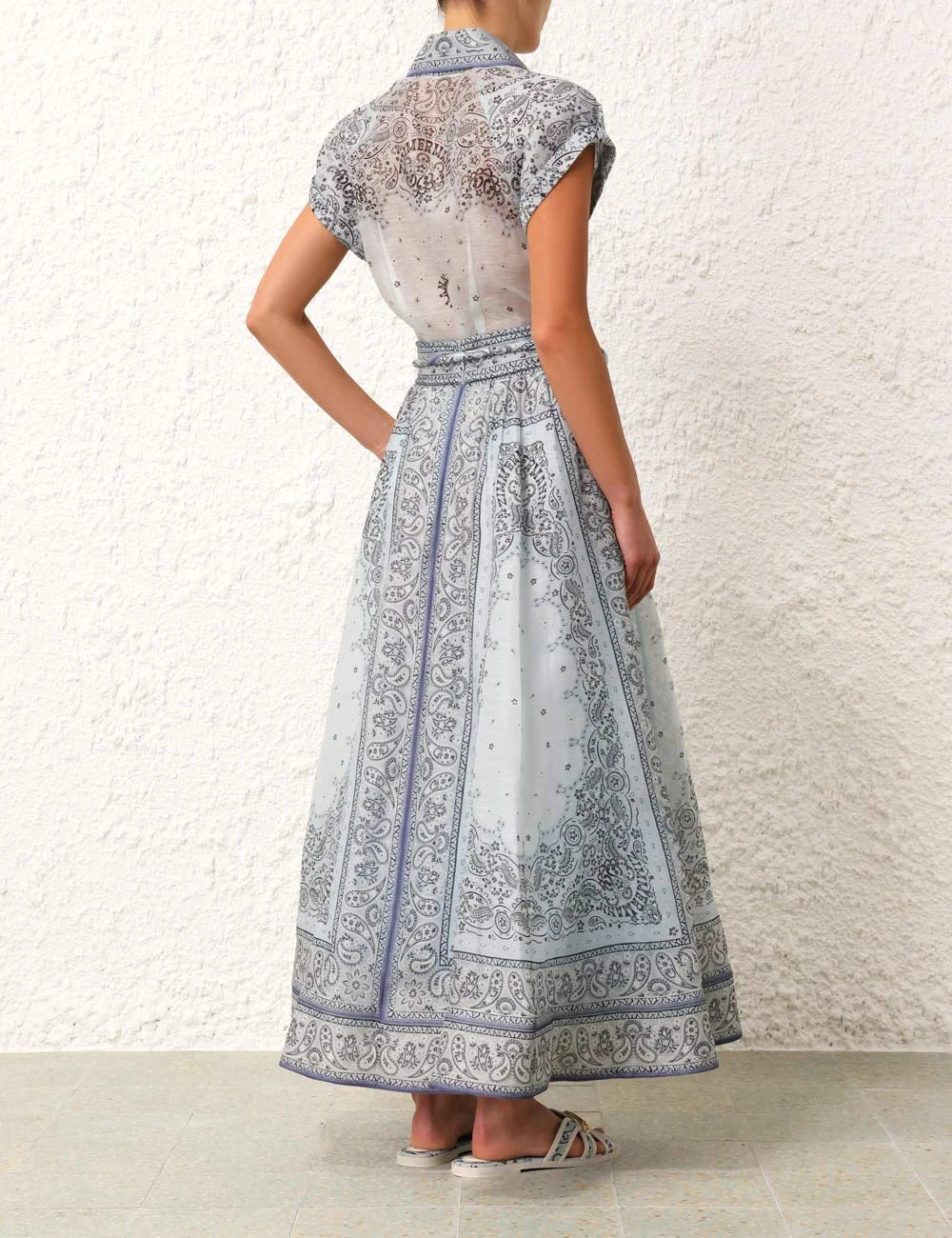 Desiree - Women's Button-Down Belted Maxi Dress