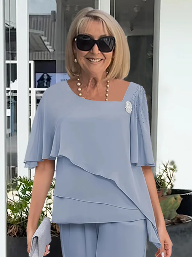 Conjunto formal de dos piezas para mujer con corte favorecedor