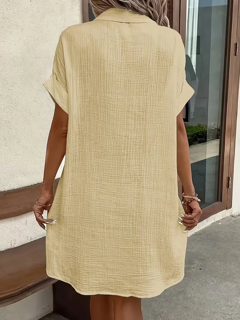 Abito chemisier midi da donna dalla vestibilità comoda
