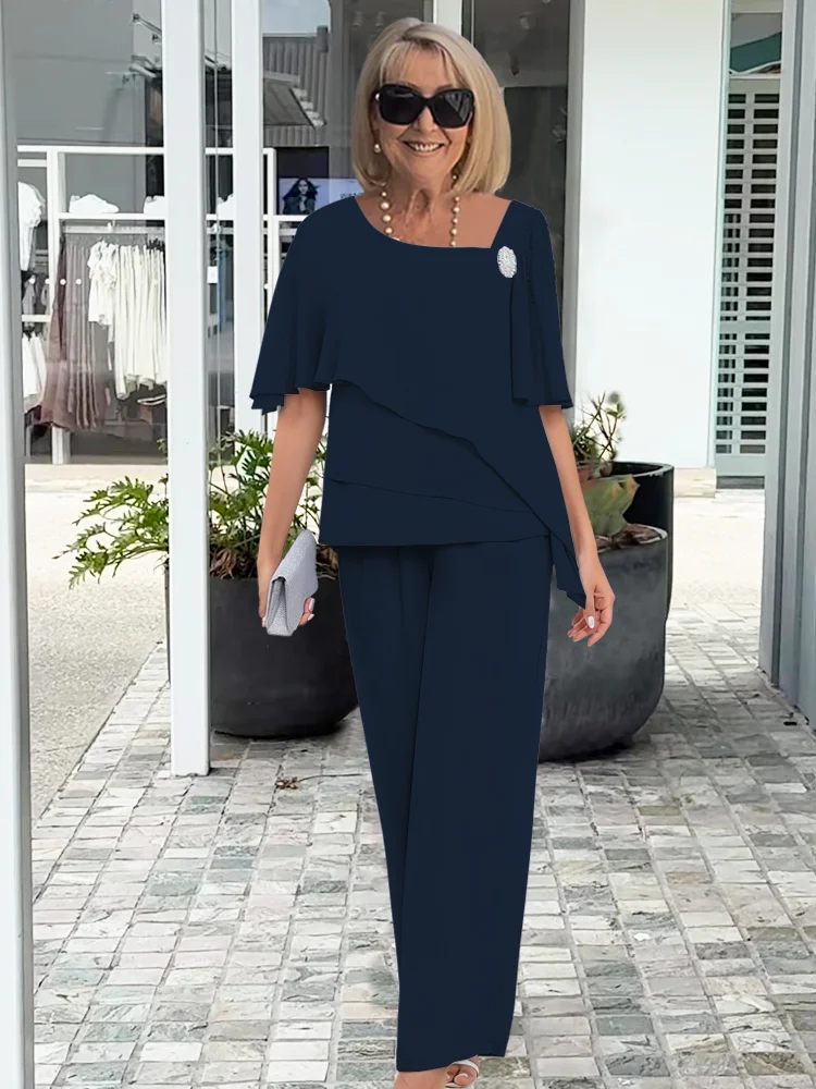 Conjunto formal de dos piezas para mujer con corte favorecedor