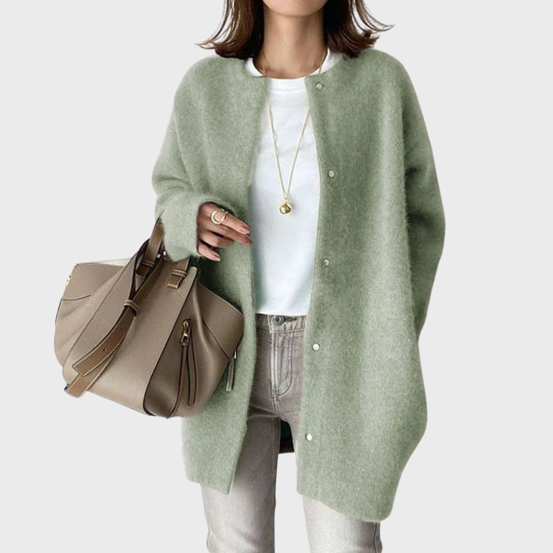 Agatha - Women's Relaxed Cardigan with Button Front - photo 7