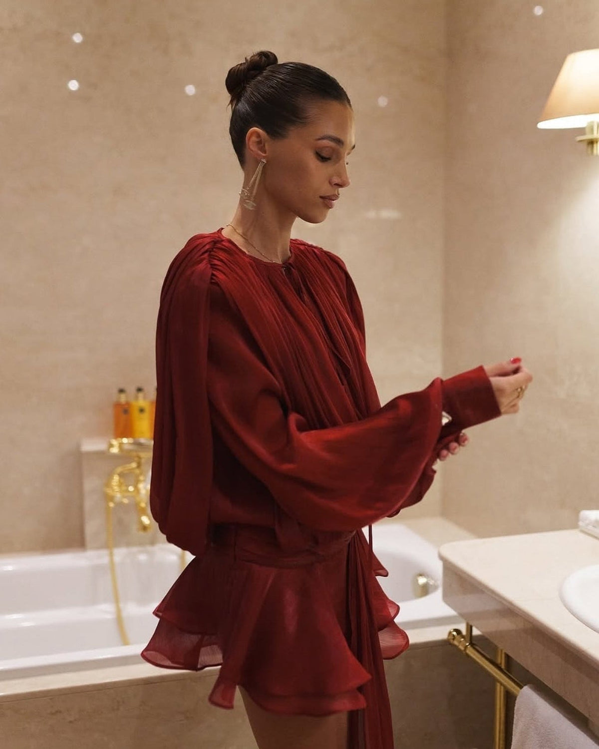 Alena - Women's Relaxed Mini Dress with Pleats - photo 3