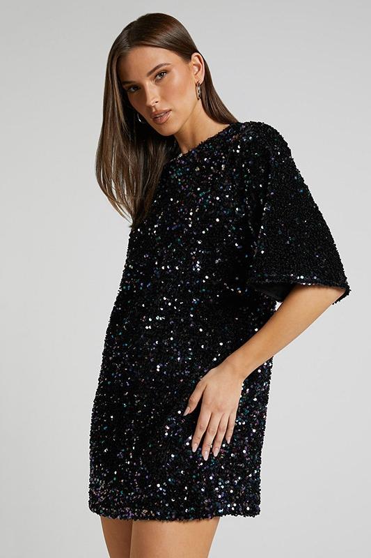 Camellia - Women's Backless Sequin Mini Dress Party Outfit Nightclub Wear