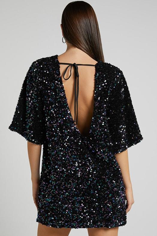 Camellia - Women's Backless Sequin Mini Dress Party Outfit Nightclub Wear
