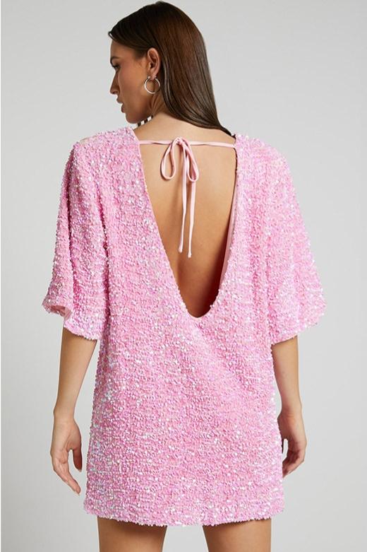 Camellia - Women's Backless Sequin Mini Dress Party Outfit Nightclub Wear