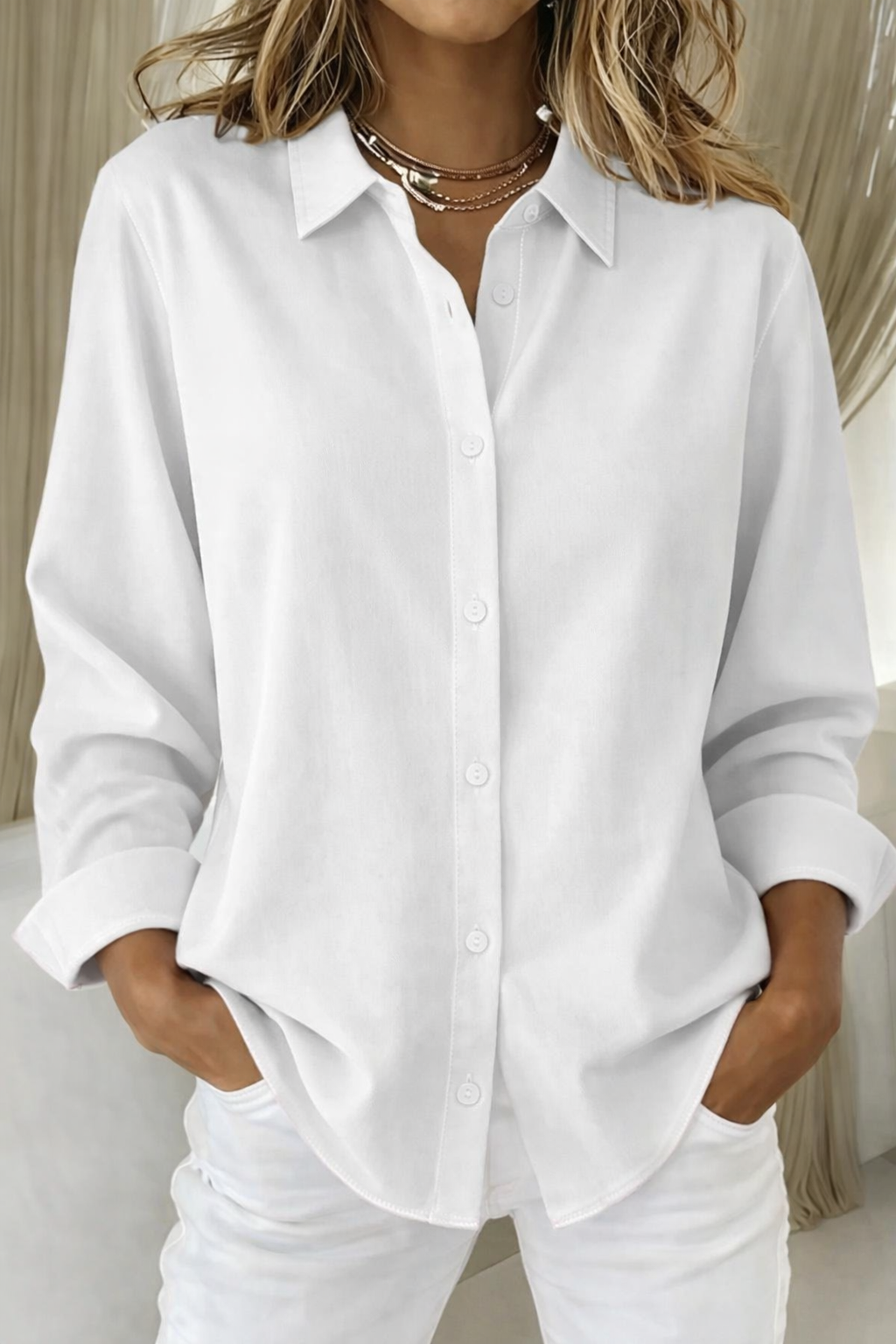 Dora - Women's Relaxed Blouse with Long Sleeves