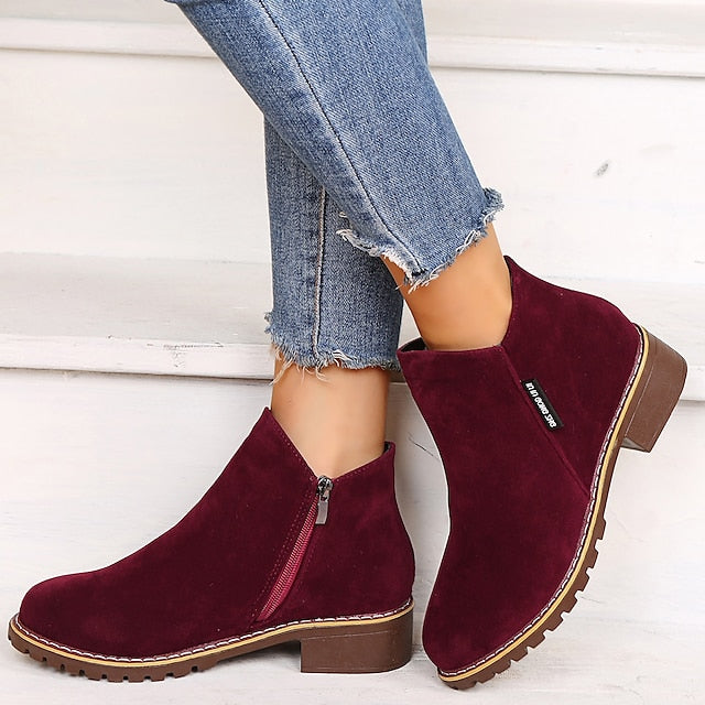 Amity - Women's Round Toe Ankle Boots with Side Zip and Block Heel - photo 3