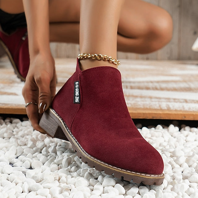 Amity - Women's Round Toe Ankle Boots with Side Zip and Block Heel - photo 5