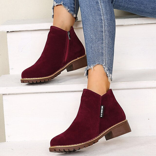 Amity - Women's Round Toe Ankle Boots with Side Zip and Block Heel - photo 6