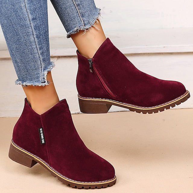 Amity - Women's Round Toe Ankle Boots with Side Zip and Block Heel - photo 9