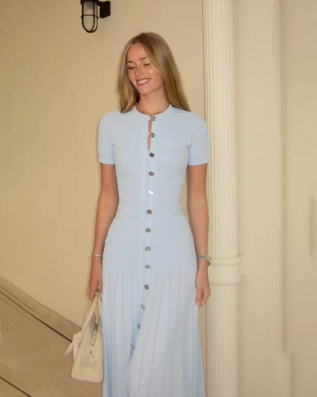 Angie - Women's Midi Dress in Ribbed Knit - photo 5