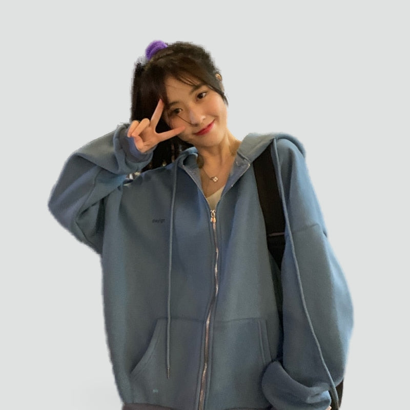 Annabel - Women's Relaxed Hoodie with Zip Front - photo 13