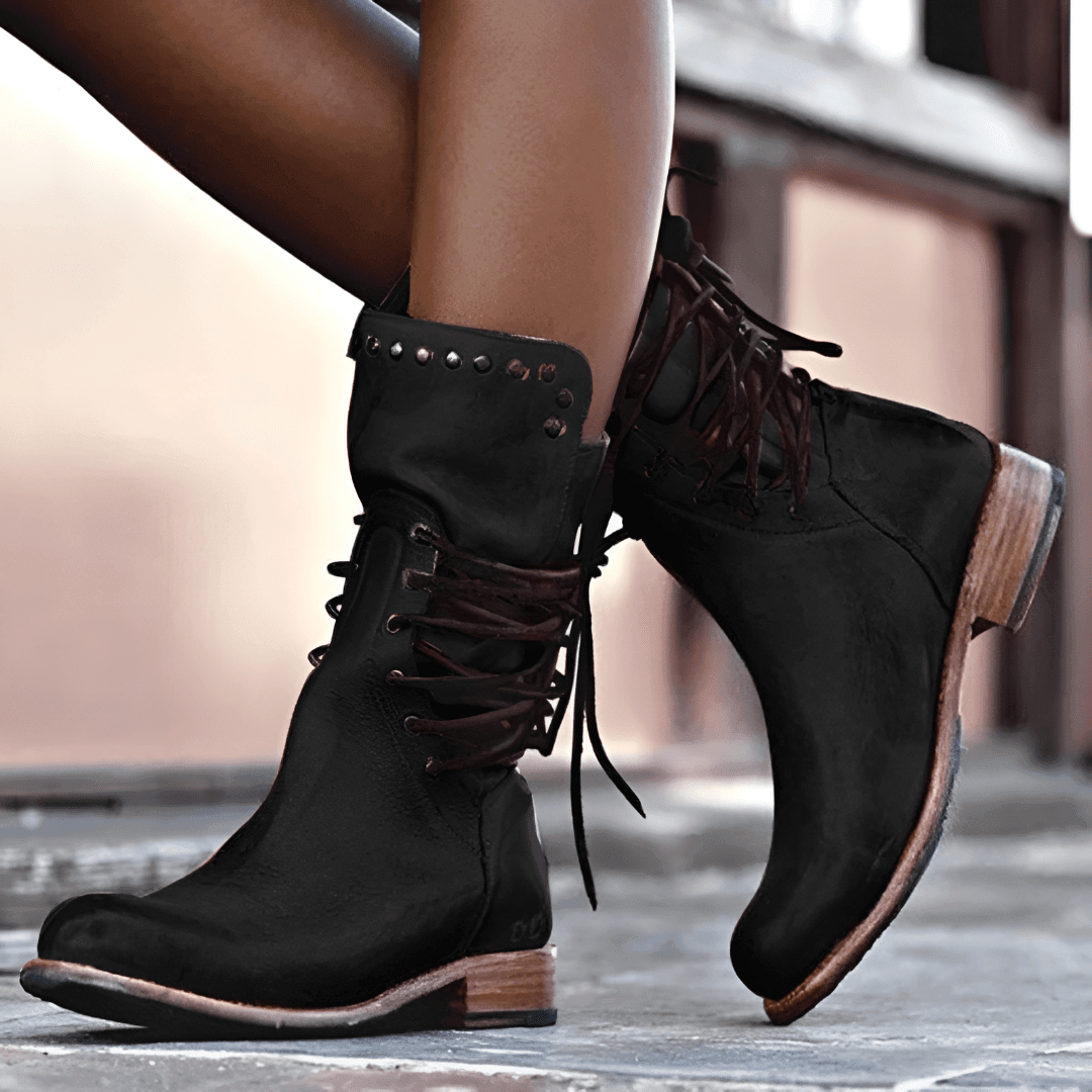 Ramona - Women's Lace-Up Leather Boots for Style and Comfort