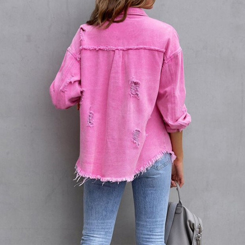 Annie - Women's Denim Jacket with Button Front - photo 9