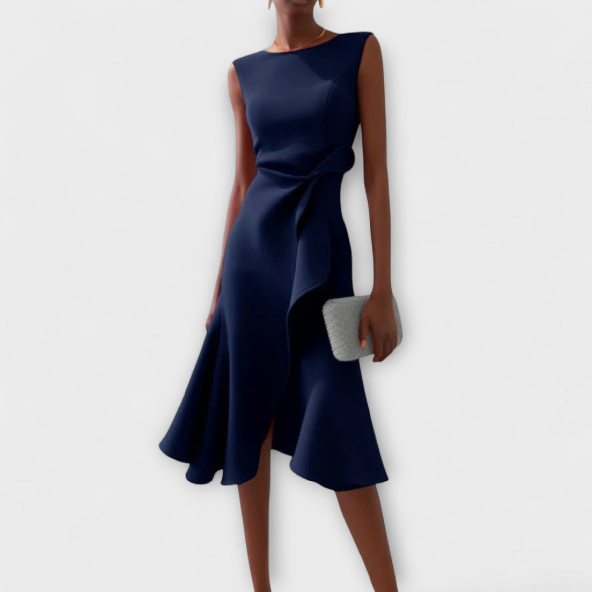 Elaine - Women's Flowing Midi Dress with No Sleeves