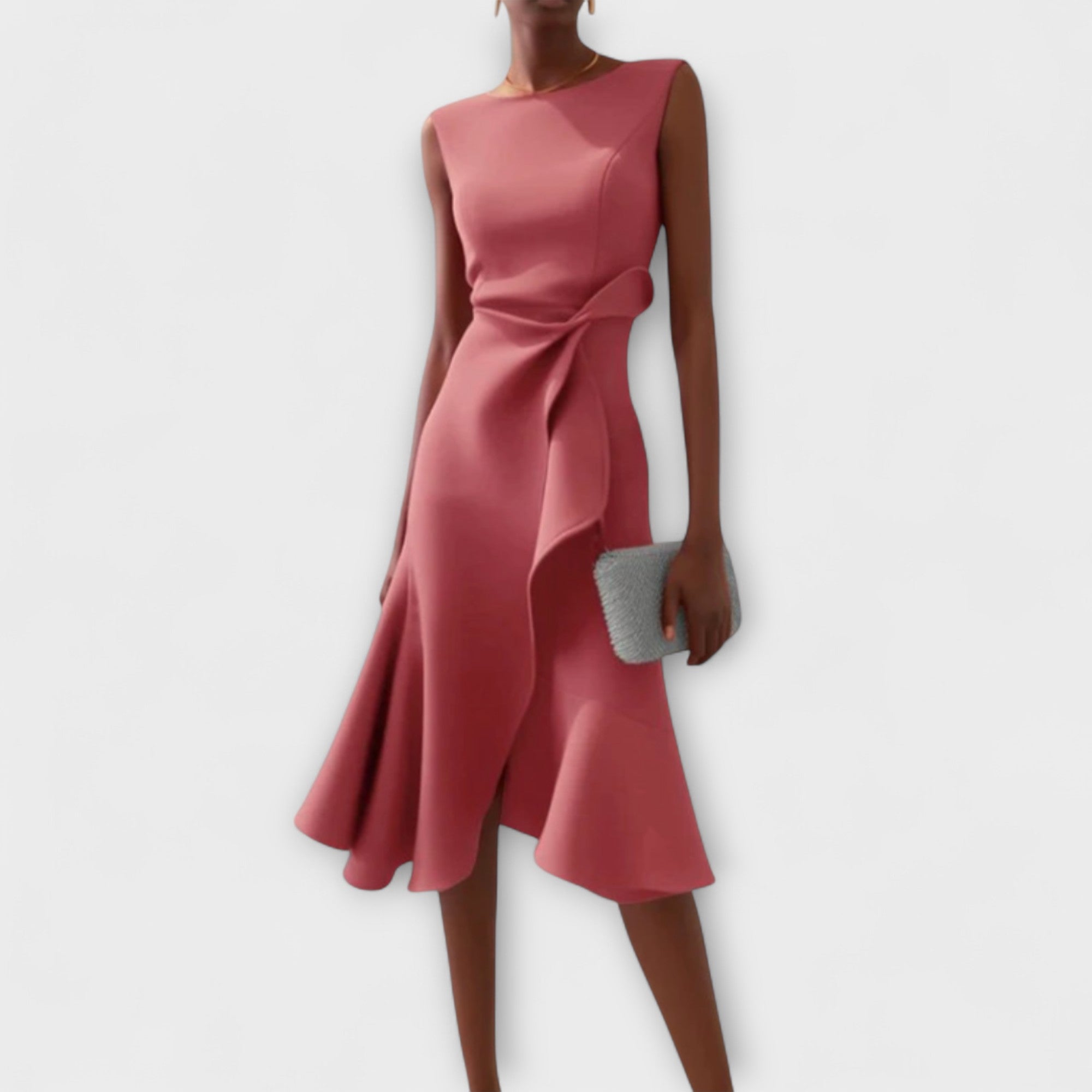 Elaine - Women's Flowing Midi Dress with No Sleeves