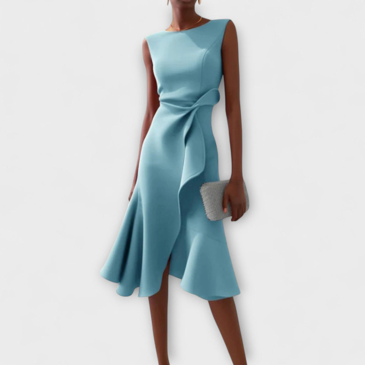 Elaine - Women's Flowing Midi Dress with No Sleeves