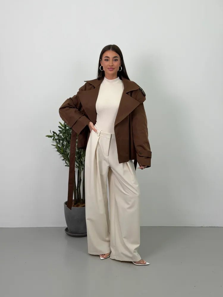 Avalon - Women's Cropped Trench Coat - photo 2