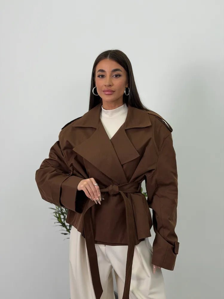 Avalon - Women's Cropped Trench Coat - photo 3