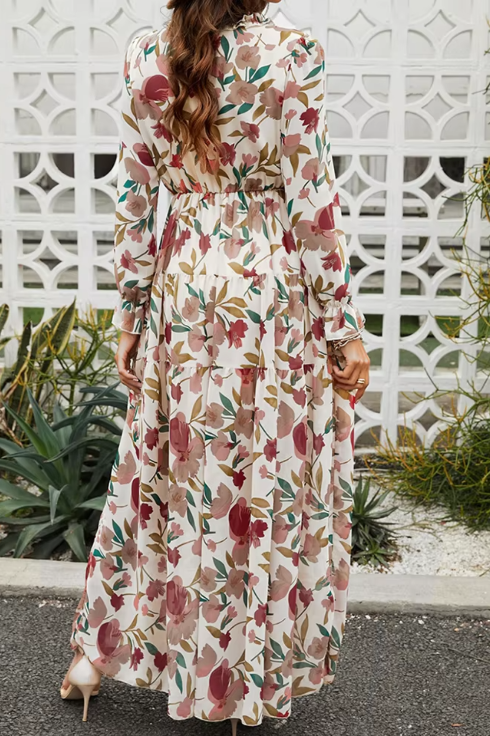 Aveline - Women's Wild Lotus Ruffle Tiered Maxi Dress - photo 19