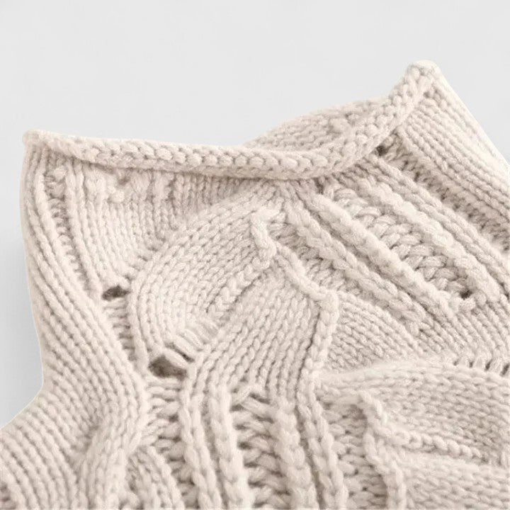 Averly - Women's Jumper in Cable Knit with Roll Neck - photo 4