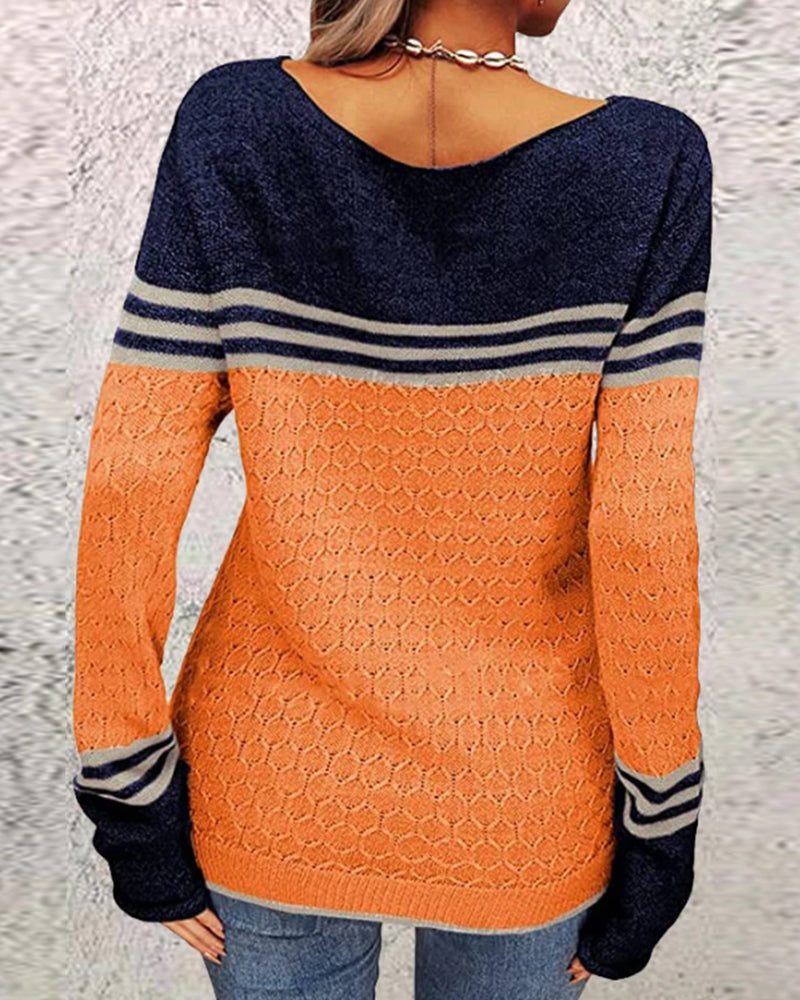 Calista - Maglione arancione da donna stile moderno per l'inverno
