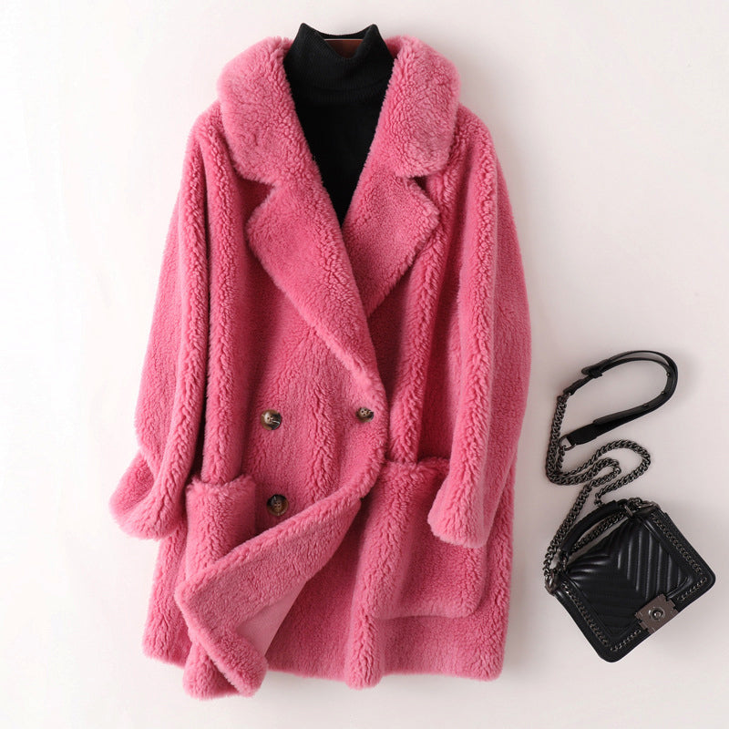 Betty - Women's Relaxed Coat with Shearling Look Lining - photo 1