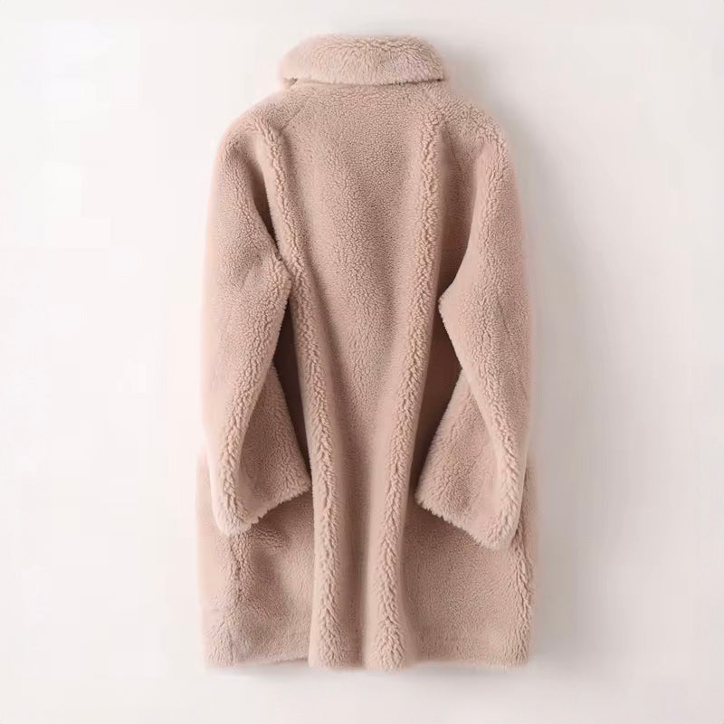 Betty - Women's Relaxed Coat with Shearling Look Lining - photo 6