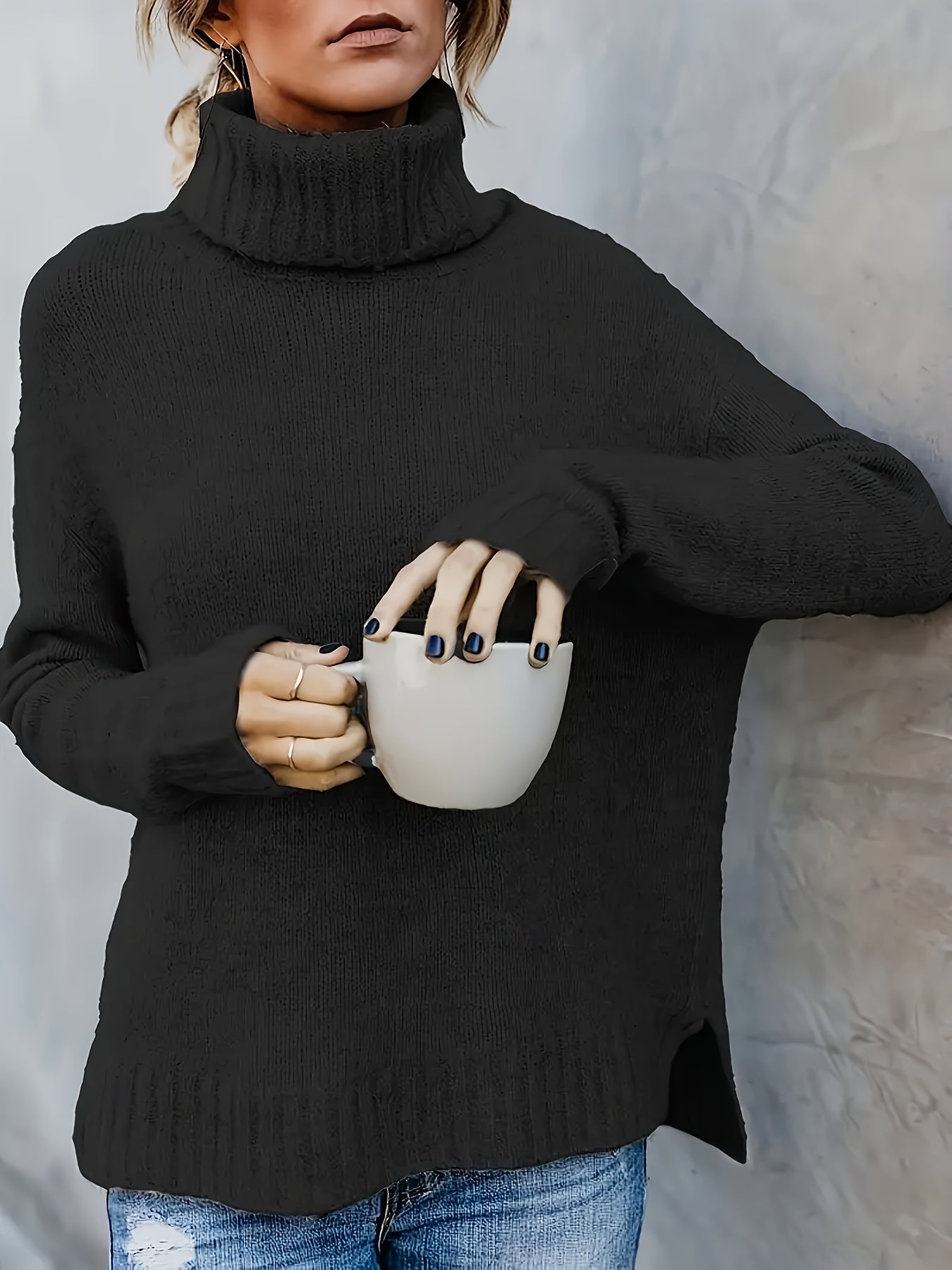 Blythe - Women's Jumper with Roll Neck - photo 2