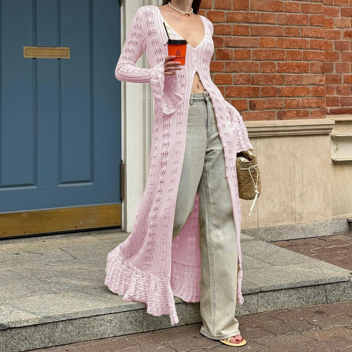 Bree - Women's Relaxed Dress in Knit with Long Sleeves - photo 2