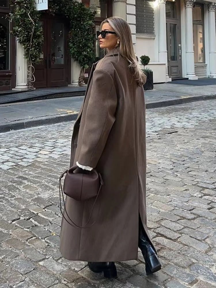 Bryn - Women's Longline Coat with Double-Breasted Front - photo 3