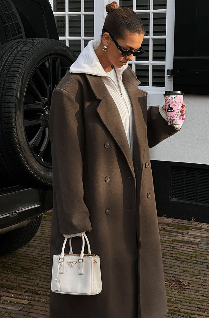 Bryn - Women's Longline Coat with Double-Breasted Front - photo 5