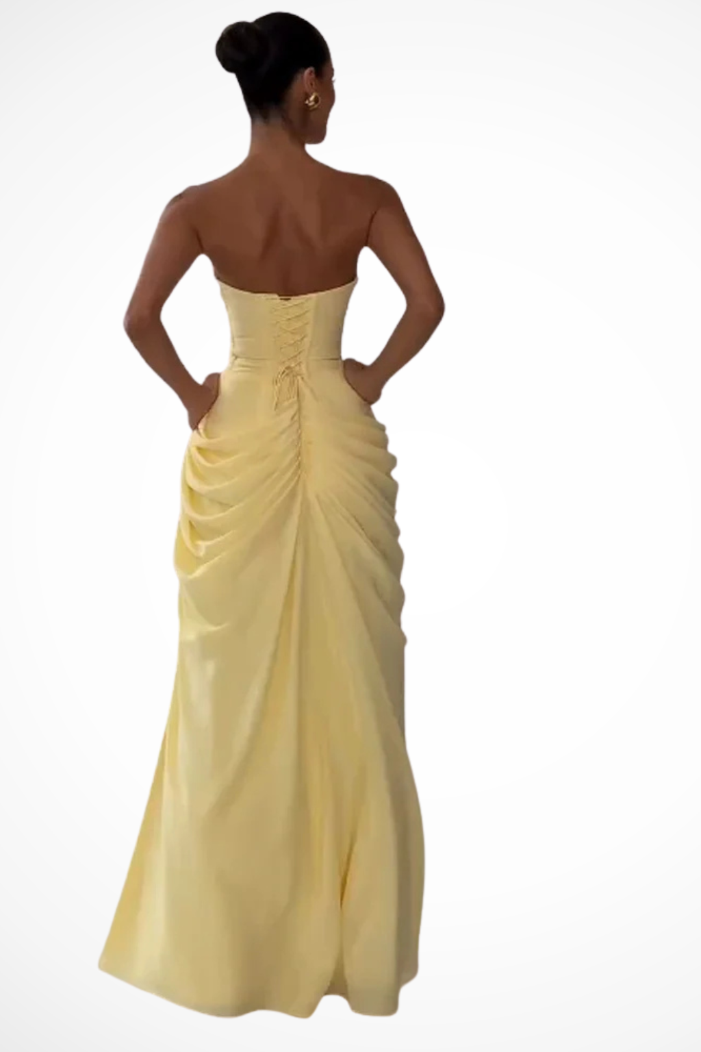 Jacqueline - Women's Strapless Maxi Dress with a Side Split