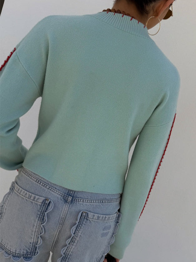 Camille - Women's Wrap Cardigan in Knit with Button Front - photo 2