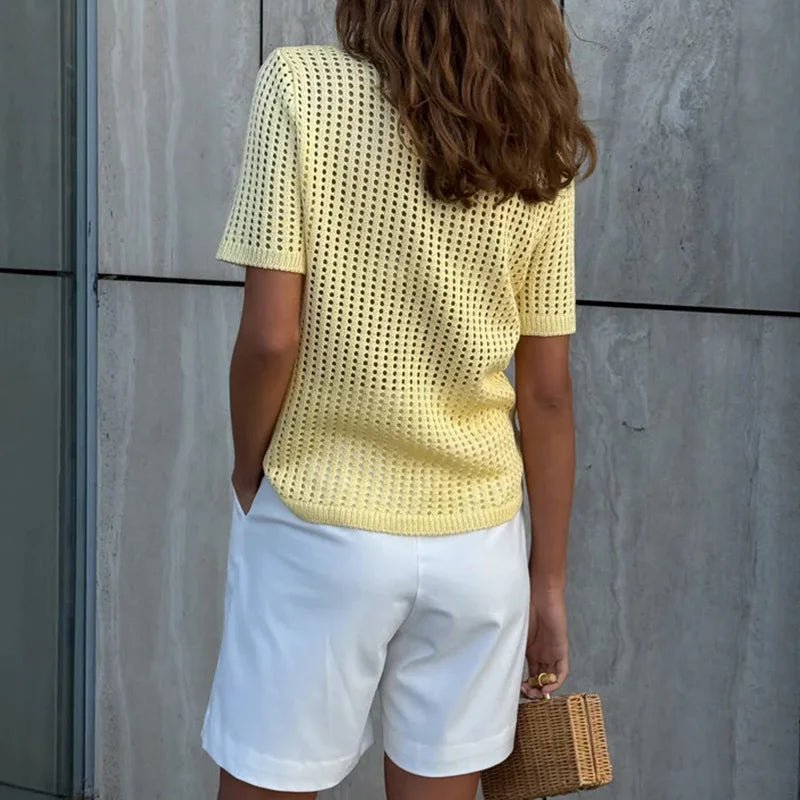 Cara - Women's Jumper in Knit with Button Front - photo 5