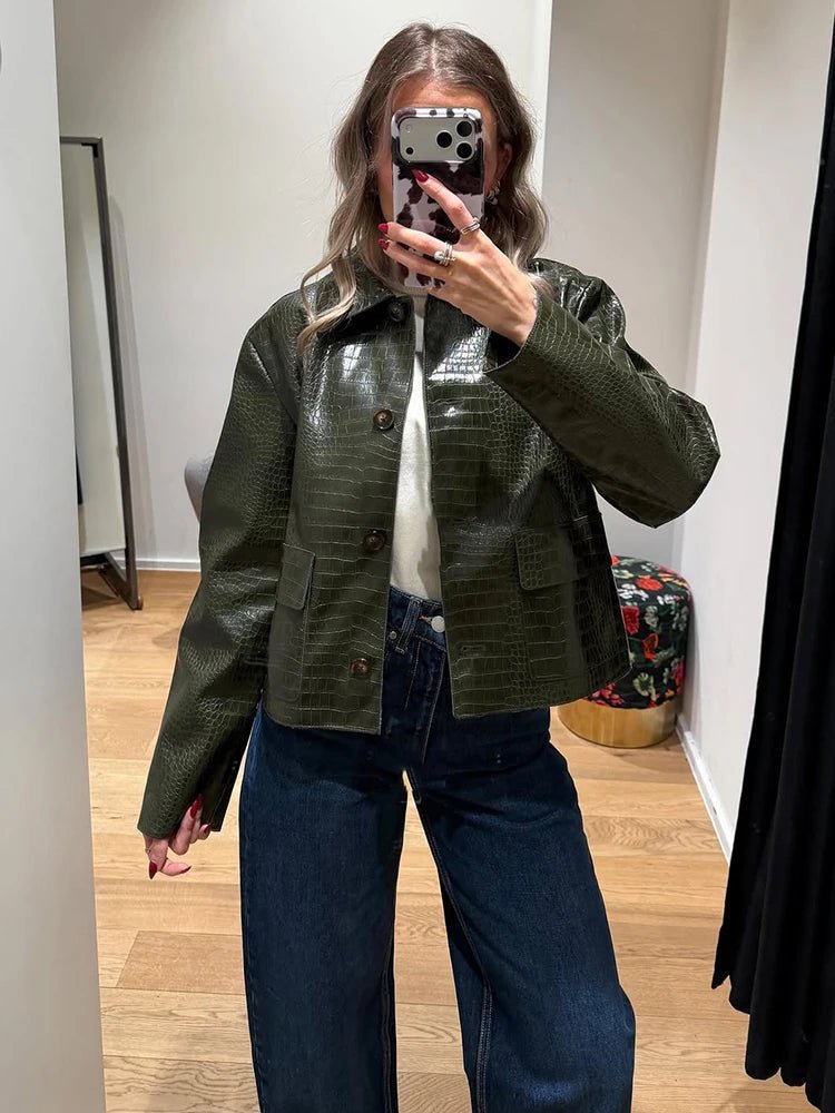 Carly - Women's Relaxed Biker Jacket with Zip Front - photo 4
