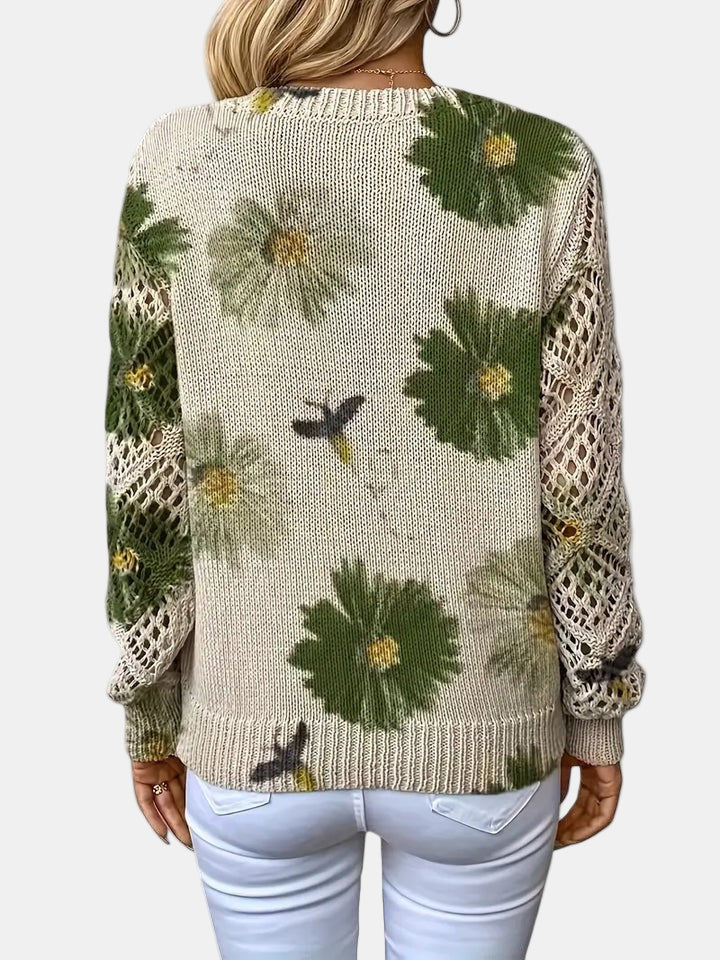 Carys - Women's Jumper in Knit with Floral Print - photo 12