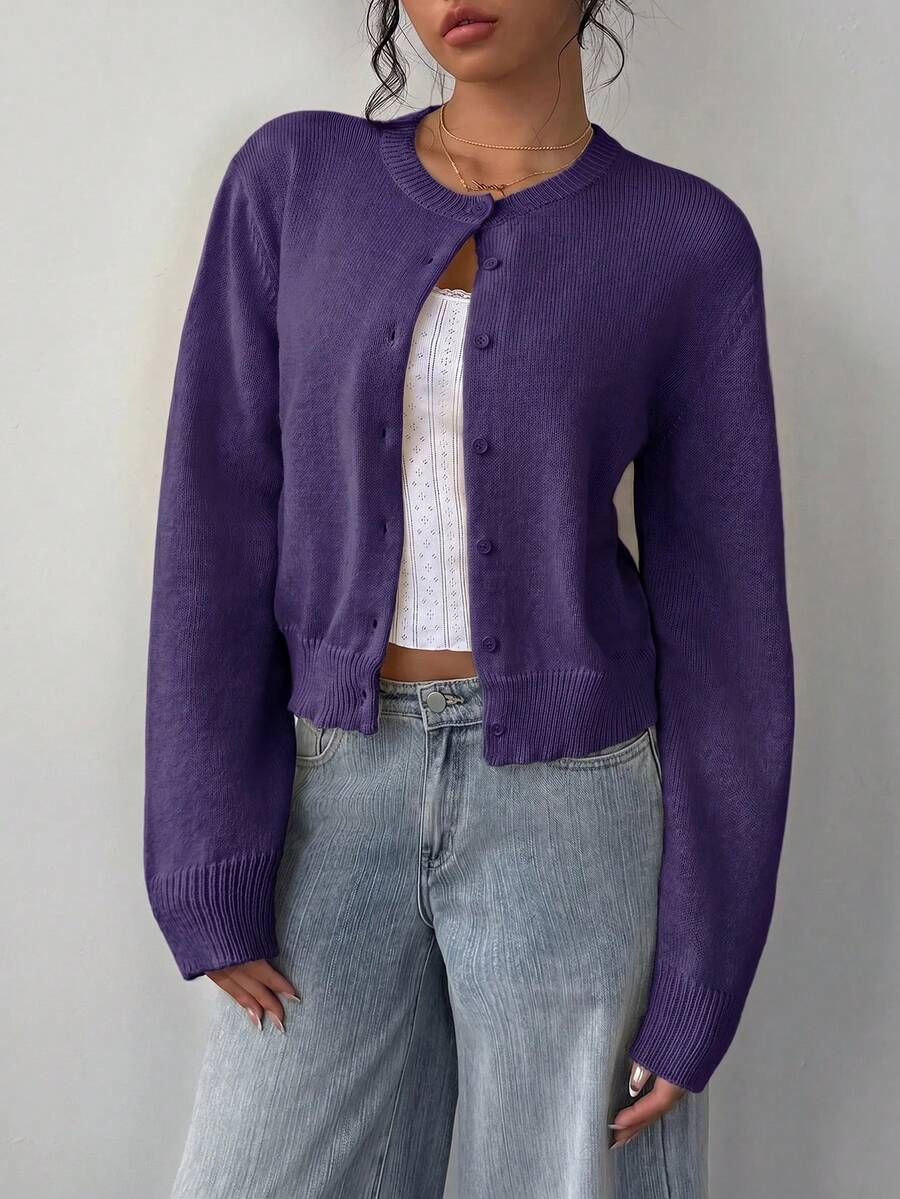 Cathy - Women's Relaxed Cardigan with Button Front - photo 5
