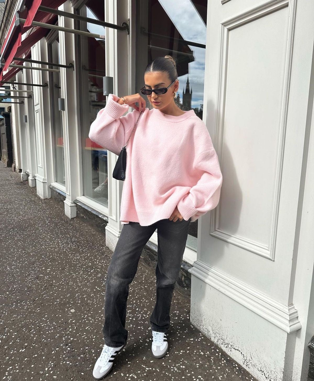Cecile - Women's Oversized Jumper with Ribbed Cuffs - photo 7