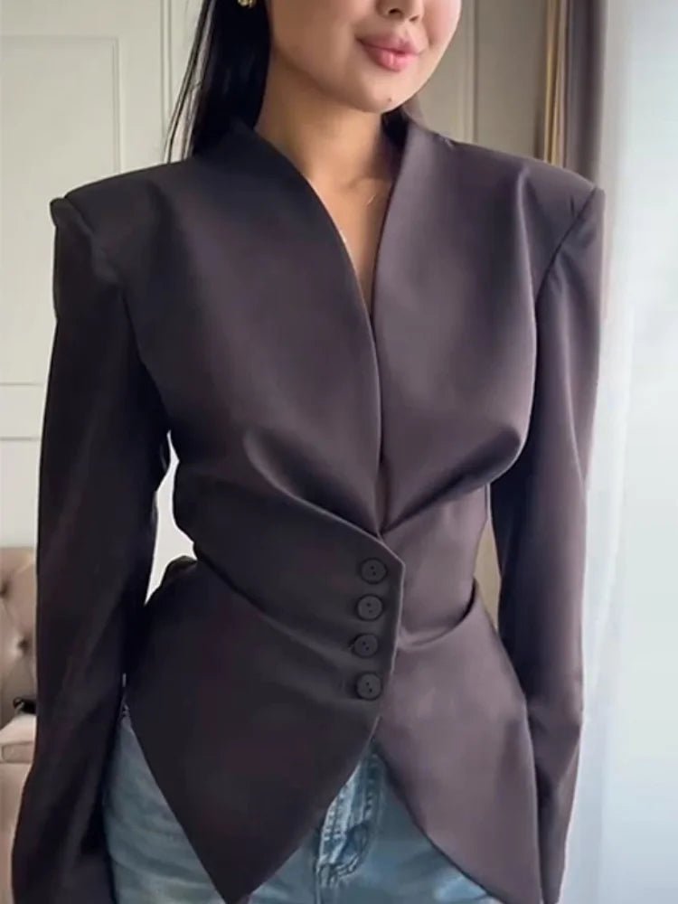 Cecily - Women's Relaxed Blazer with Pleats - photo 1